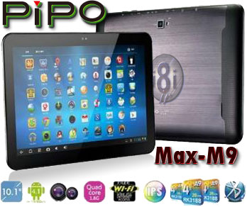 PIPO Max M9 Quad Core Tablet PC-بهترين و قويترين تبلت پيپو ده اينچي با پردازنده 4 هسته اي و سيستم عامل آندرويد4.2